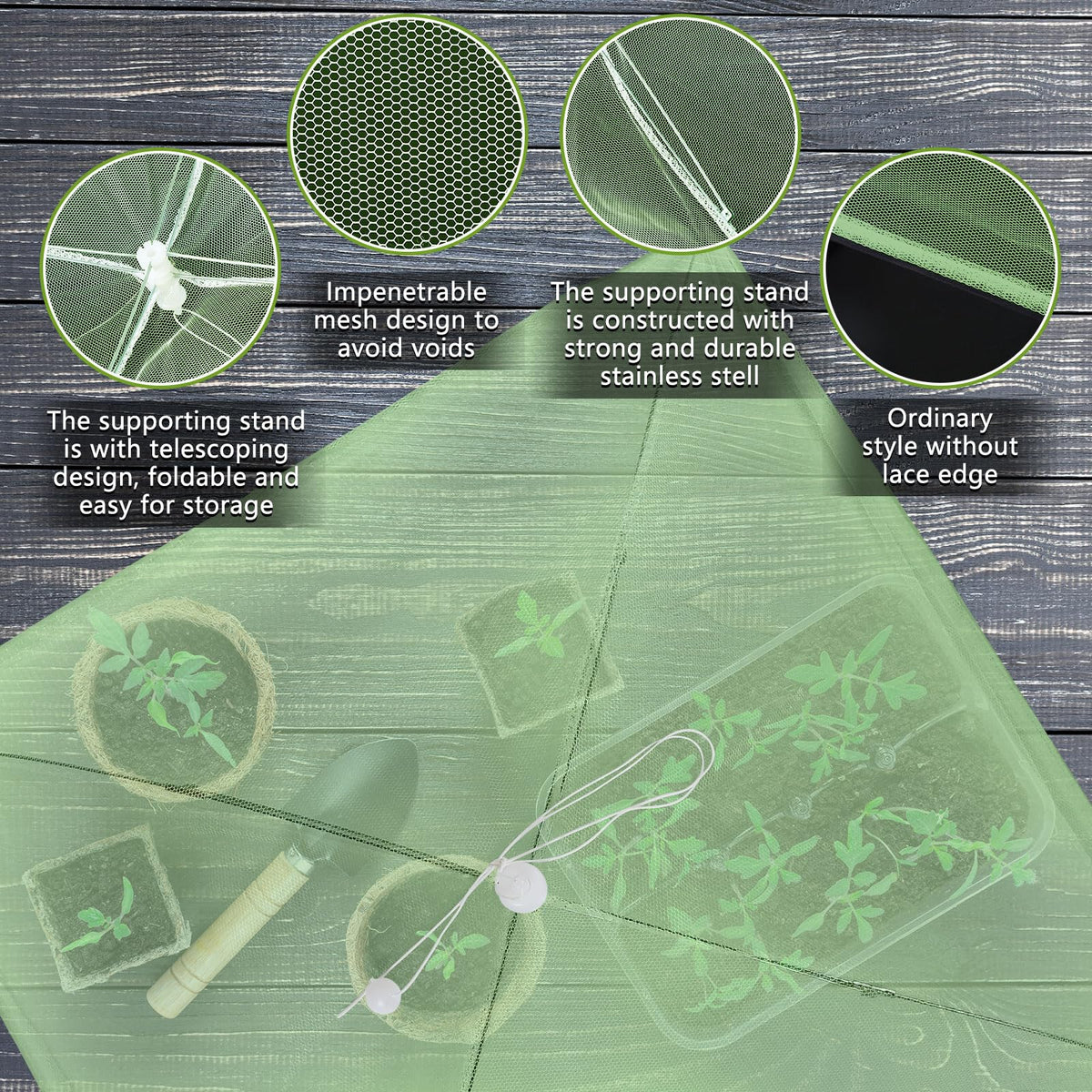Sawysine four-pack garden net covers for indoor and outdoor use
