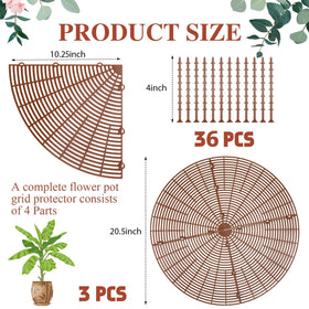 Sawysine grid with 12 stakes secures covers around pots.
