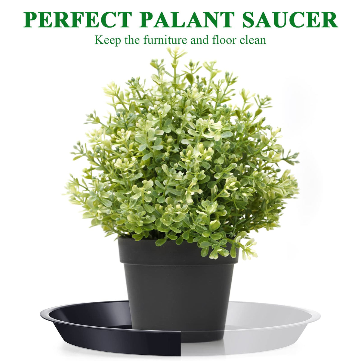 Sawysine indoor outdoor plant saucer fits balcony, patio, or garden setups.