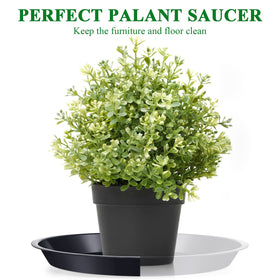 Sawysine indoor outdoor plant saucer fits balcony, patio, or garden setups.