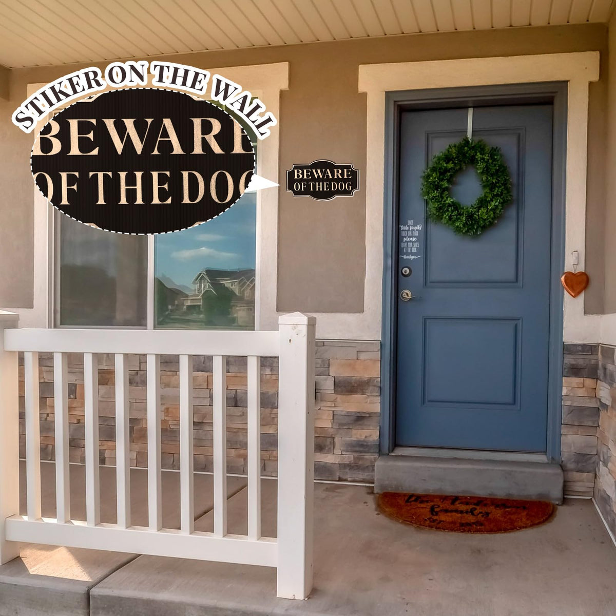 Sawysine house and garden warning sign designed for indoor and outdoor use.