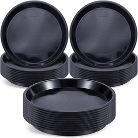Sawysine plant saucer 12-inch round black catches excess water, protecting floors.
