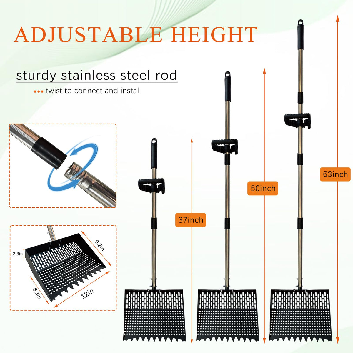 Saxhexx adjustable handle enables easy reach in tall coops.