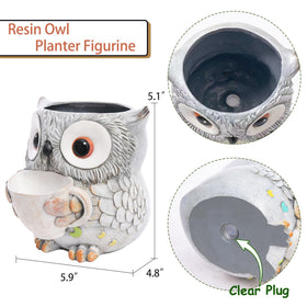 Saysmile Owl Pot resin finish offers durable planters for indoor or outdoor spaces
