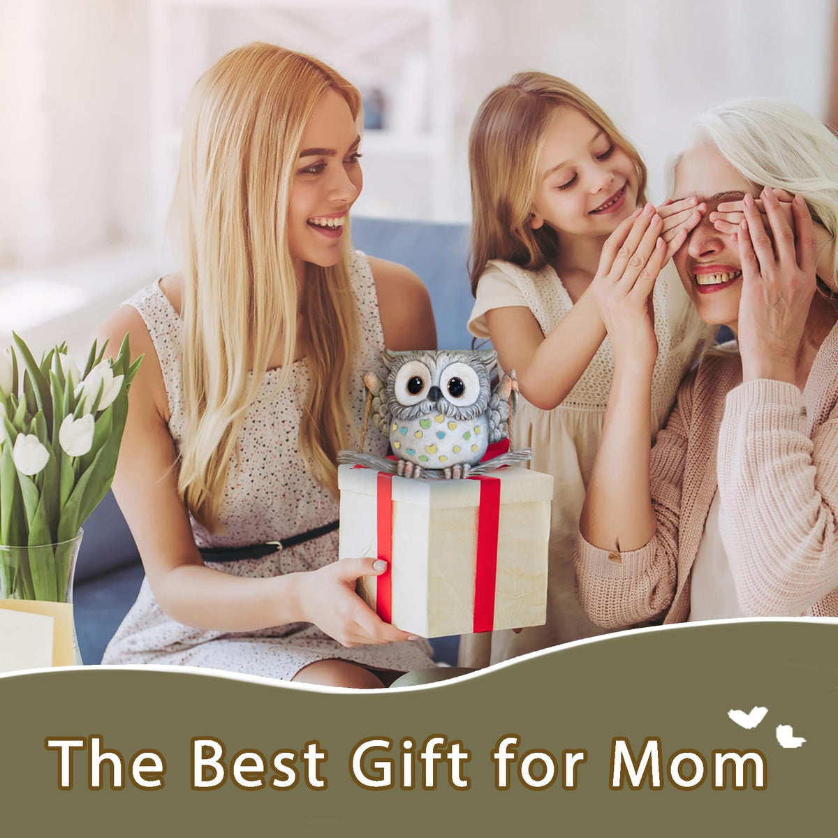 Saysmile Swing Owl Planter on window sill adds sunny décor.