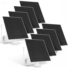 Saysurey 8-pack 5W solar panel front view powering outdoor camera