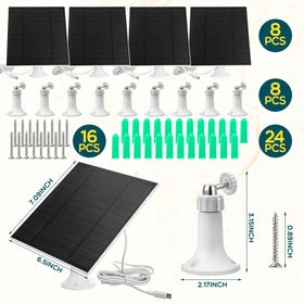 Saysurey 8-pack 5W solar panel with rotatable bracket for flexible installation