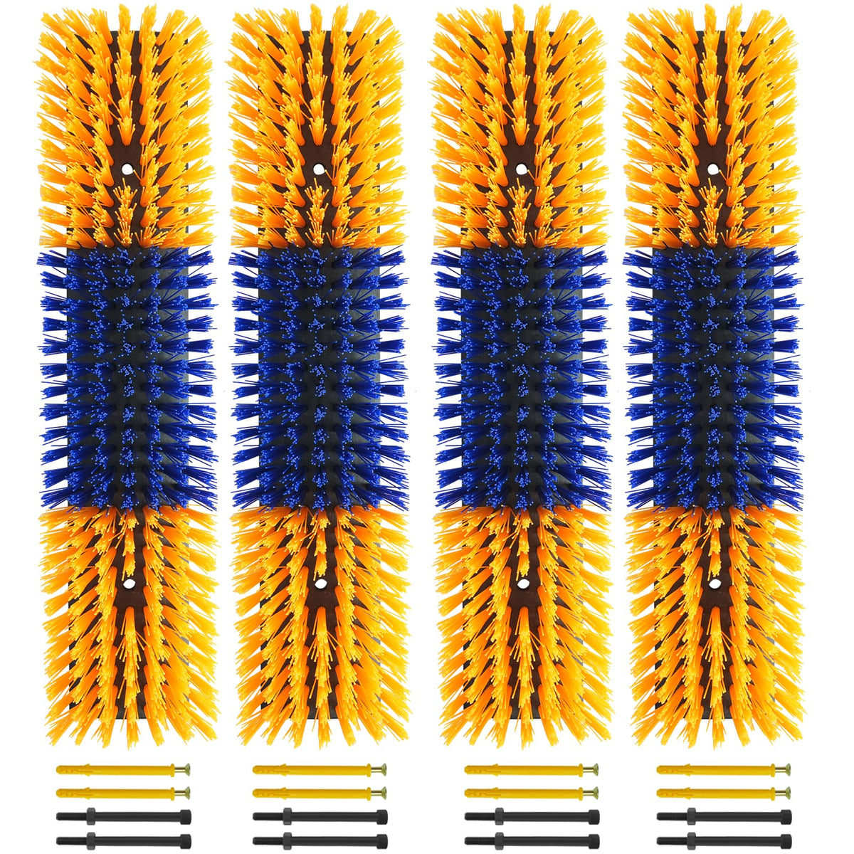 Sayutie livestock scratch brush yellow four-pack ready for farm grooming