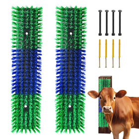 Sayutie Livestock Scratch Brush 2-Pack green product shot for easy grooming
