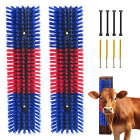 Sayutie livestock scratch brush blue 2pcs front view for gentle grooming and dirt removal