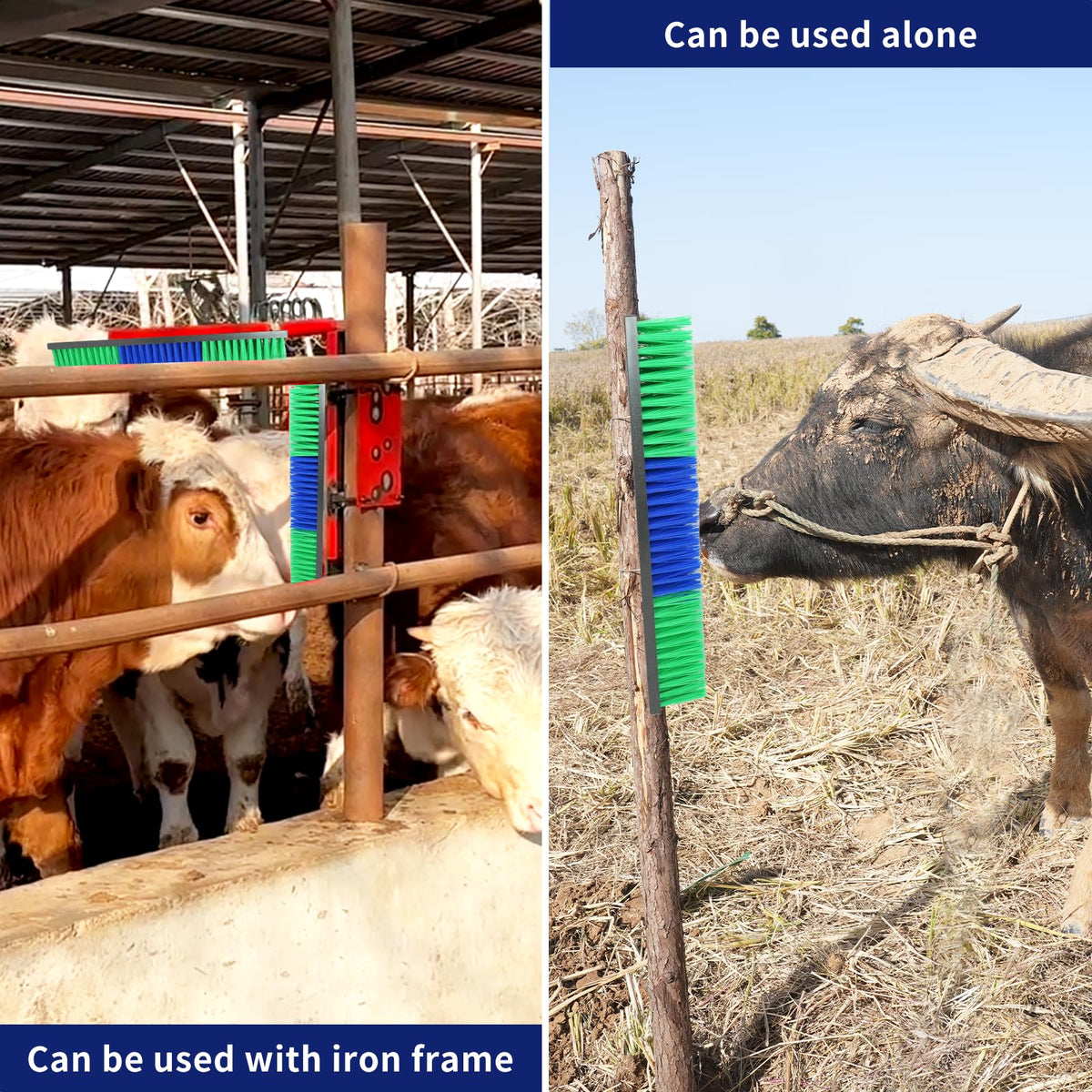 Sayutie Livestock Scratch Brush green easy-clean feature after grazing