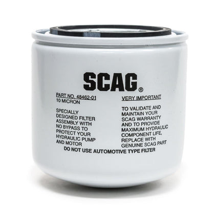Scag hydraulic transmission filter element front view for reliable mower maintenance