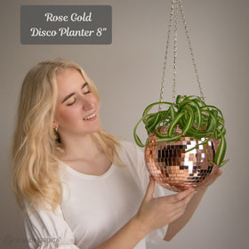 SCANDINORDICA disco ball planter hanging chain option ideal for ceiling display