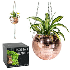 SCANDINORDICA disco ball planter rose gold mirror tiles brighten desk decor and gifts