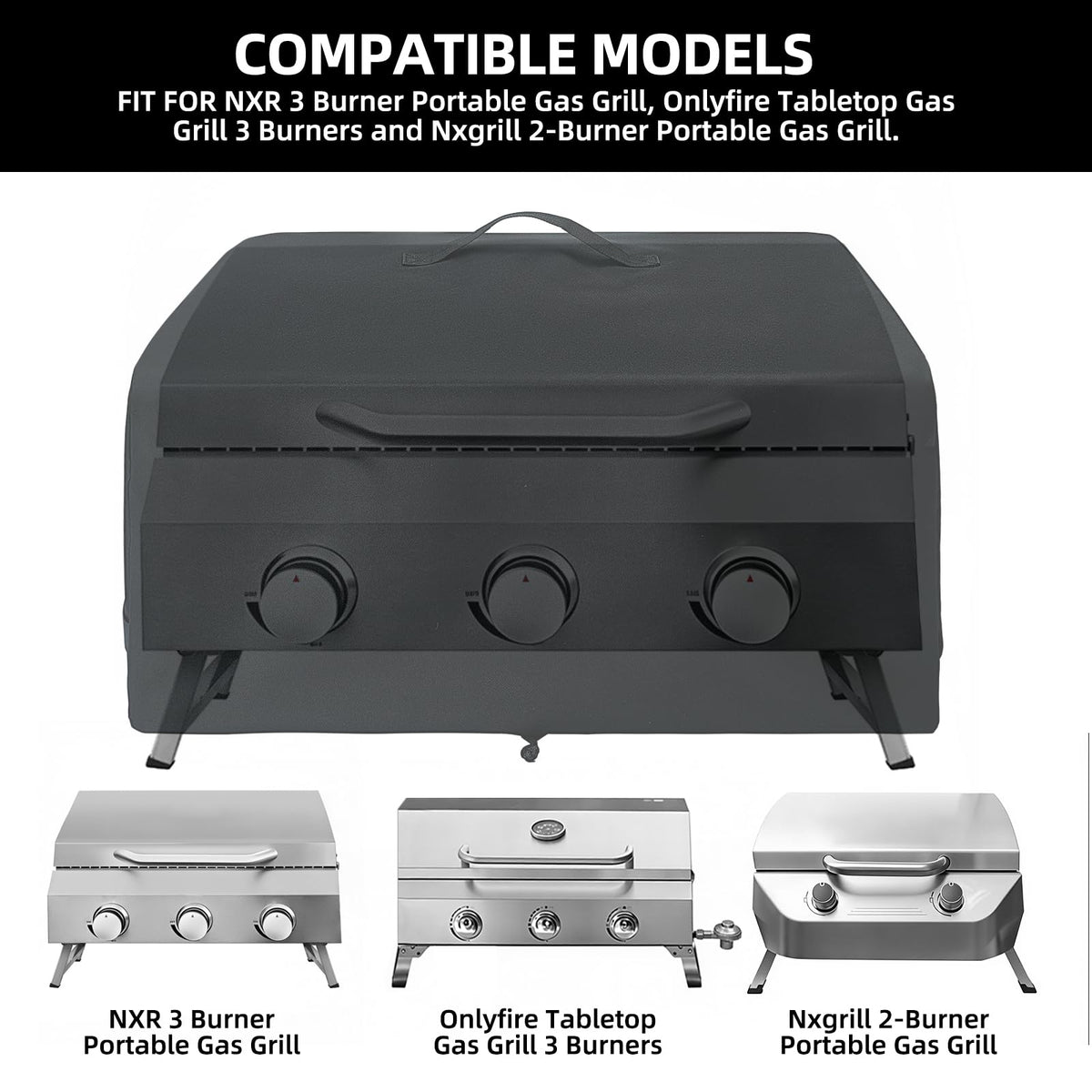 SCAUSY NXR cover side view shows snug fit for portable grill