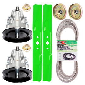 SCBHWJ 42-inch deck rebuild kit spindles shown, engineered for durable mower performance.