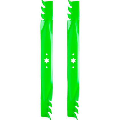SCBHWJ 46'' toothed mower blade assembly for enhanced mulching.