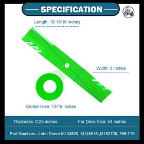 SCBHWJ 54-inch blades side view shows sturdy construction for durability