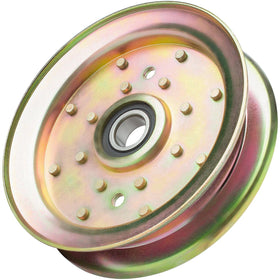 SCBHWJ flat idler pulley front view with 2/3 inch bore for precise belt alignment.