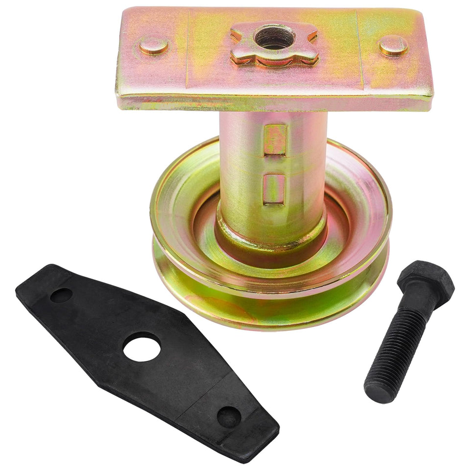SCBHWJ pulley with blade adapter for easy belt alignment on compatible mowers