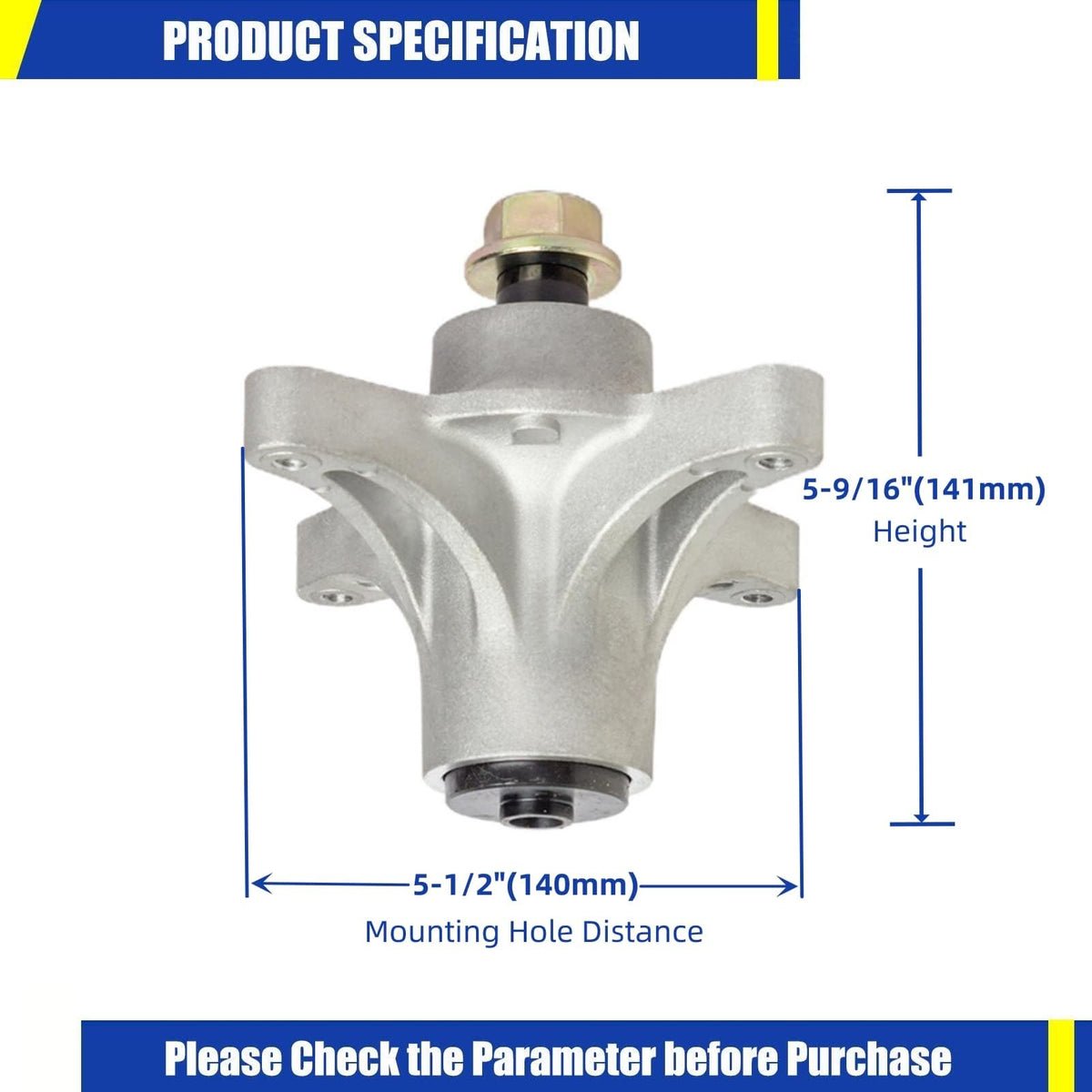 SCBHWJ spindle assembly for Exmark Quest E-Series; durable aftermarket upgrade