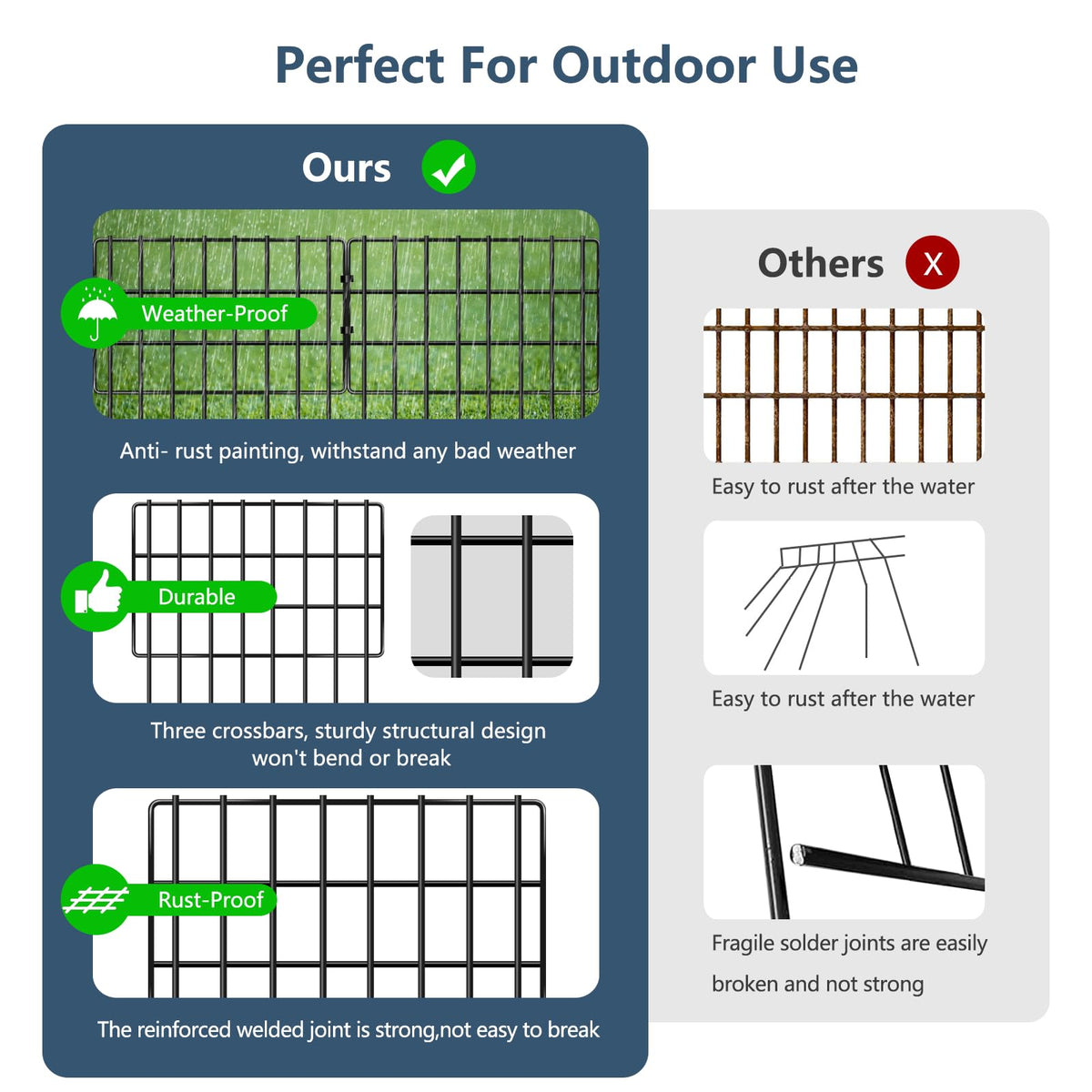 SCBIGM ground fence bottom spikes anchor securely into soil for lasting use.