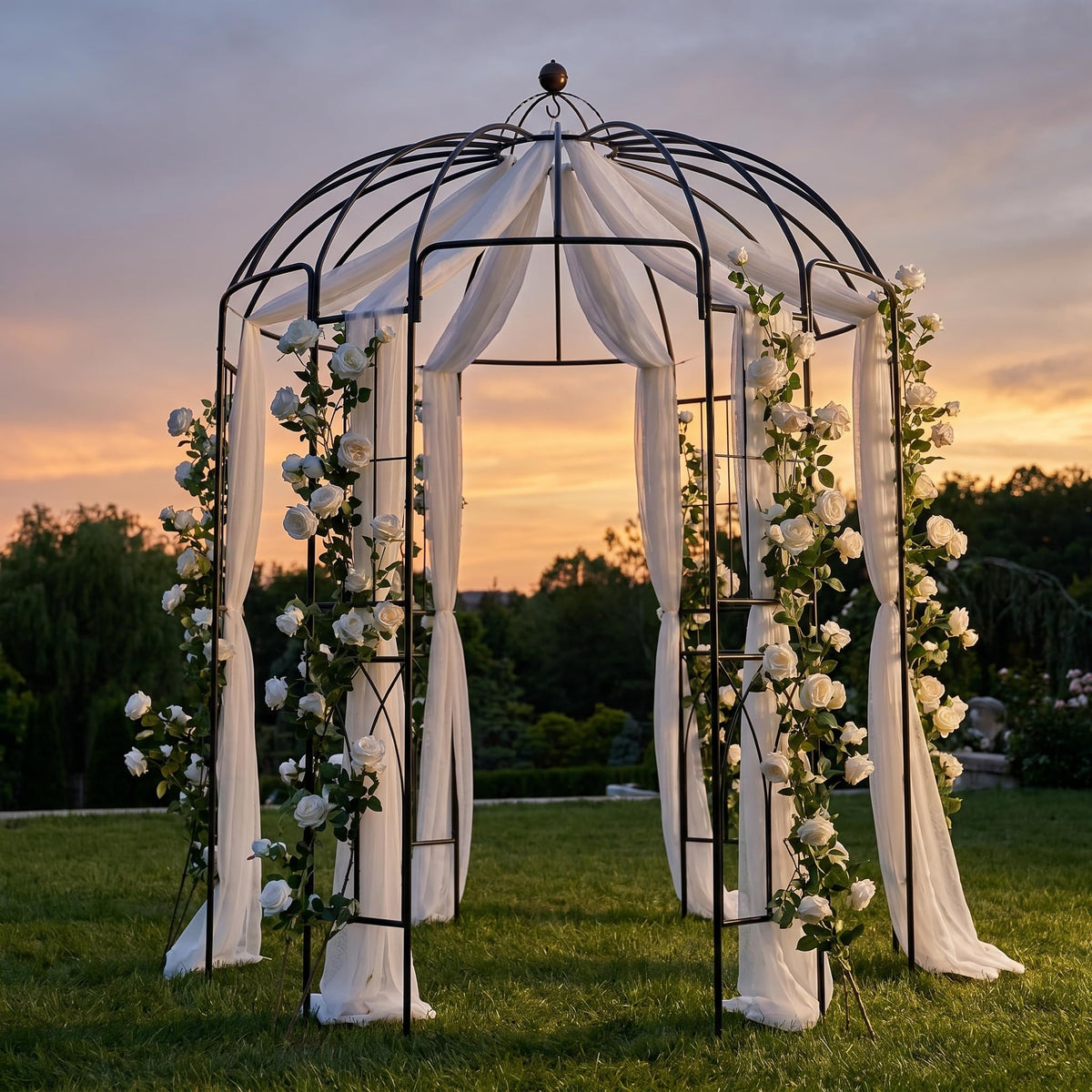 SCENDOR Anti-rust Metal Frame resists weather for long-lasting garden scenery.