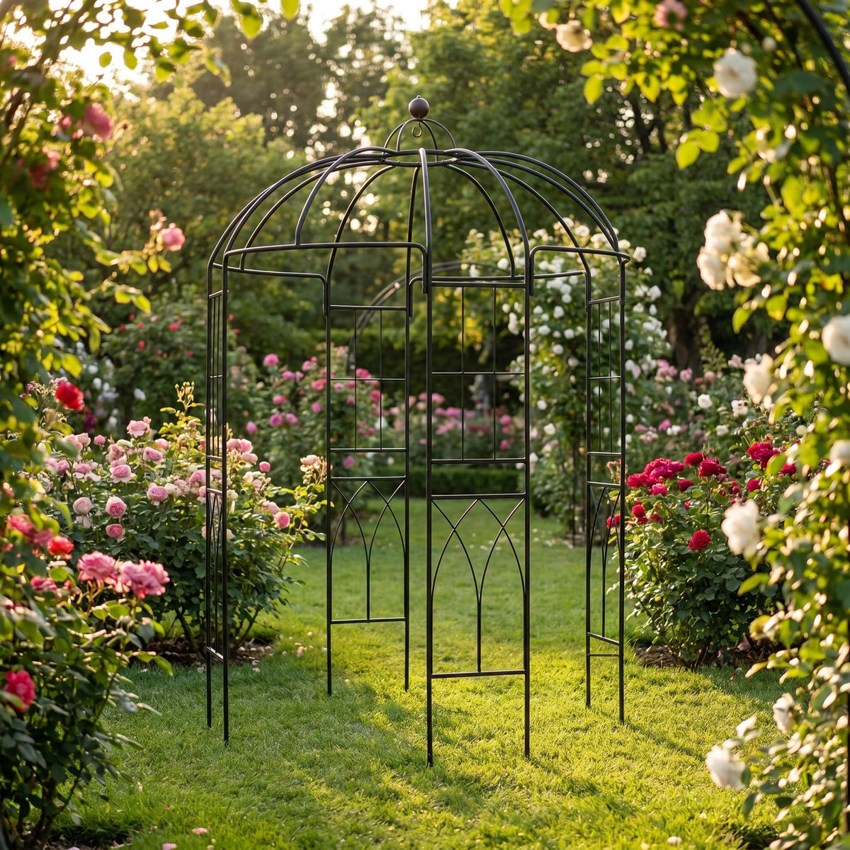 SCENDOR Cozy seating area under the arch invites relaxed gatherings.