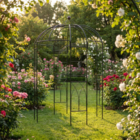 SCENDOR Cozy seating area under the arch invites relaxed gatherings.