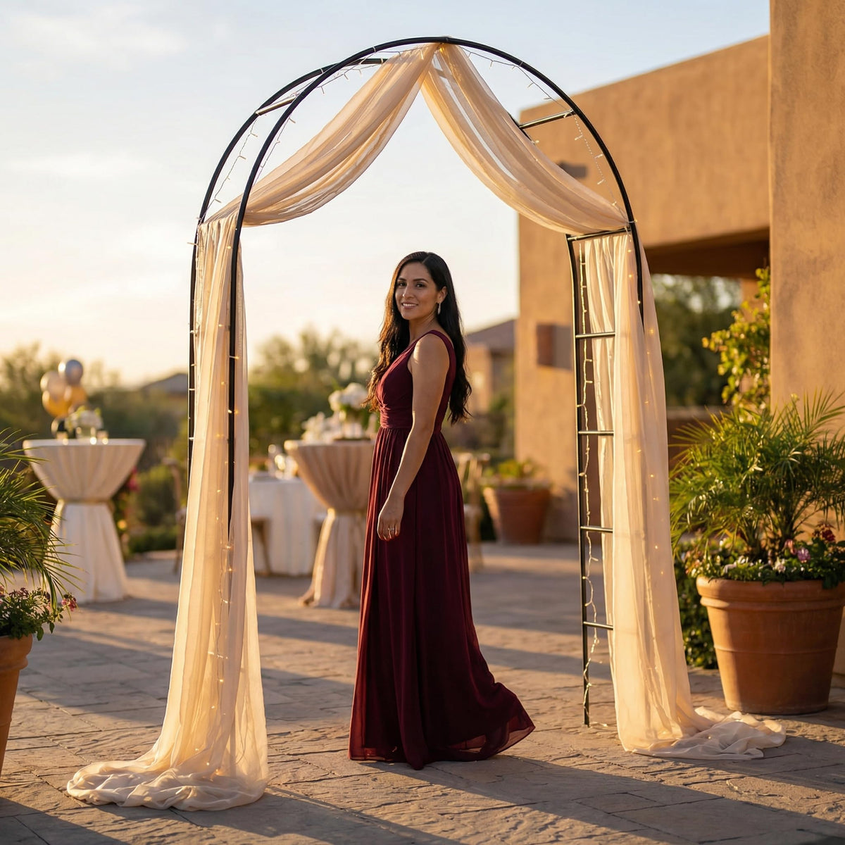 SCENDOR Outdoor decoration arch serving as a versatile garden feature.