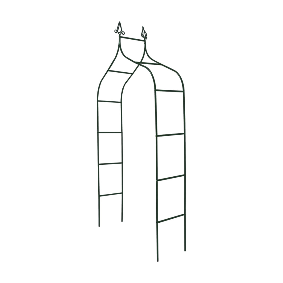 SCENDOR Garden Arch Trellis curved-top silhouette as a dramatic outdoor entrance.