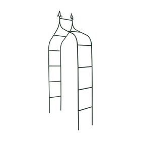 SCENDOR Garden Arch Trellis curved-top silhouette as a dramatic outdoor entrance.