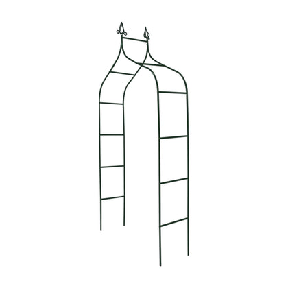 SCENDOR Garden Arch Trellis curved-top silhouette as a dramatic outdoor entrance.