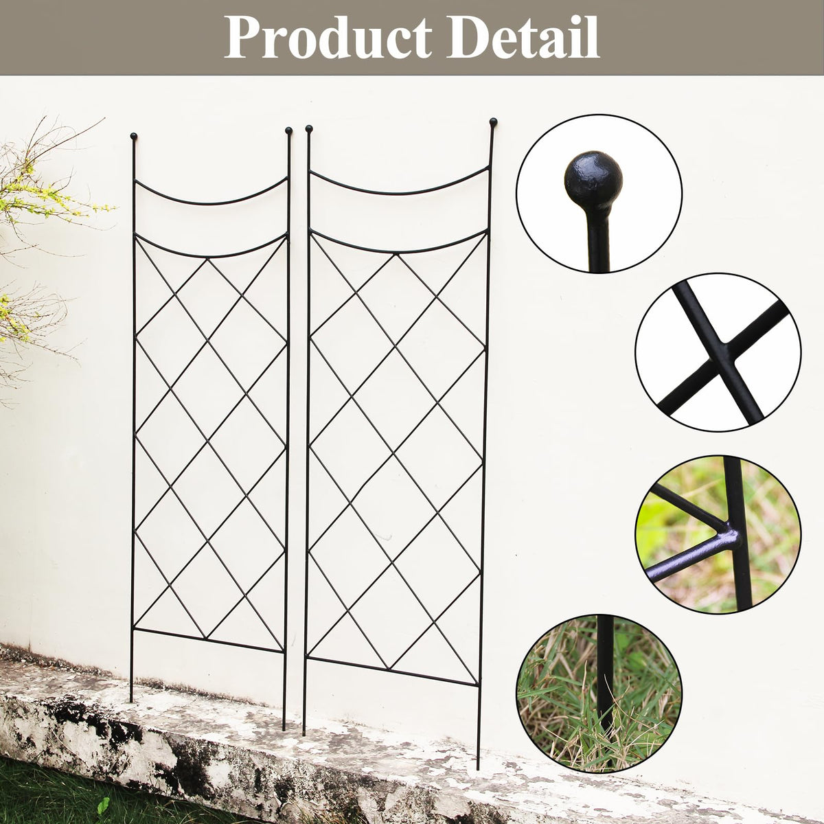 Easy to install SCENDOR GARDEN trellis by staking into ground