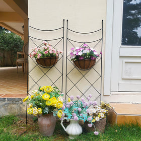 Elegant vintage SCENDOR GARDEN trellis adds garden charm