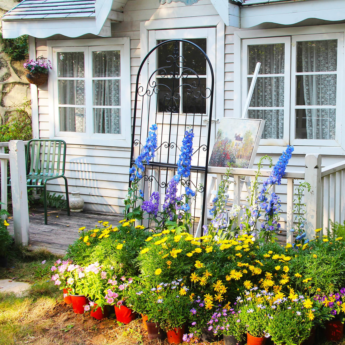 SCENDOR Garden Trellis backyard aesthetic elevates garden views.