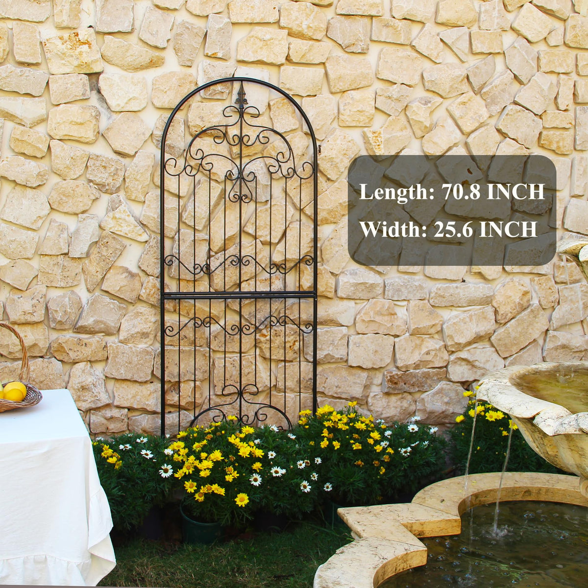 SCENDOR Garden Trellis ivy and roses climbing along the design