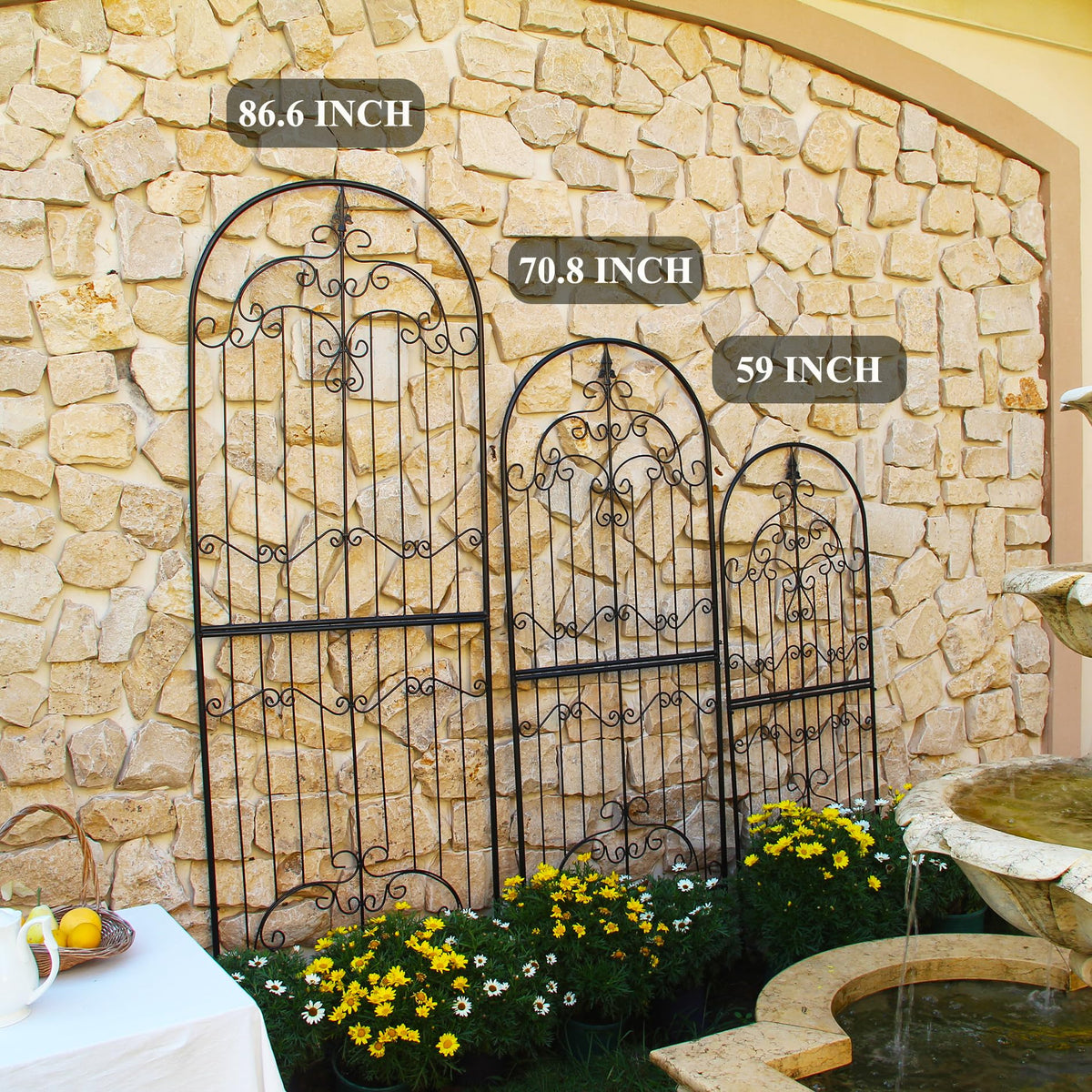 SCENDOR Garden Trellis privacy screen accent in garden