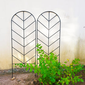 SCENDOR two-pack black metal trellis for durable outdoor plant support