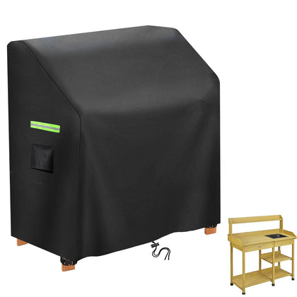 Schleuder potting bench table cover waterproof protects the outdoor workspace from rain and dirt.