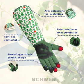 Schwer long garden glove in breathable canvas keeps hands cool while outdoor tasks.