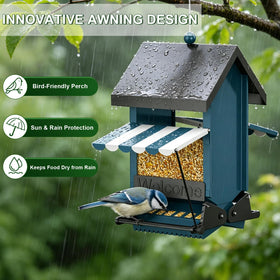 ScinDa feeder awning shields seeds from rain and sun