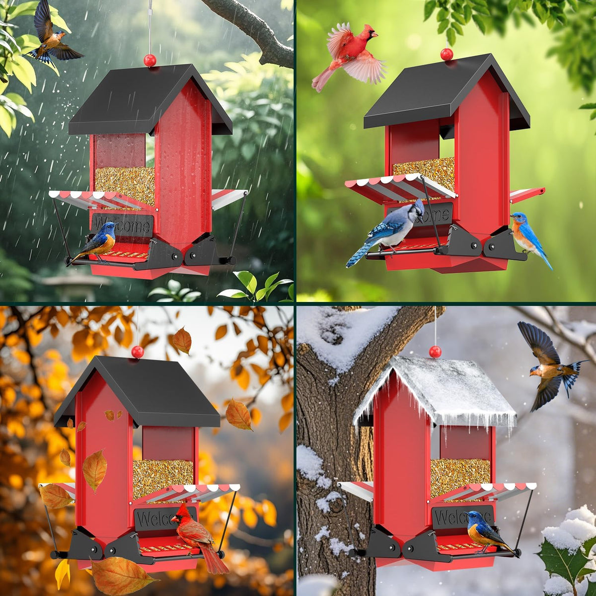 ScinDa rust-resistant metal construction for year-round outdoor use.