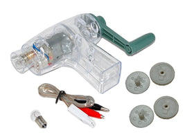 Sci-Supply hand crank DC generator showing 6V production for classroom energy experiments
