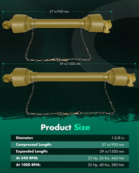 SCITOO PTO shaft telescoping design adapts to different distances