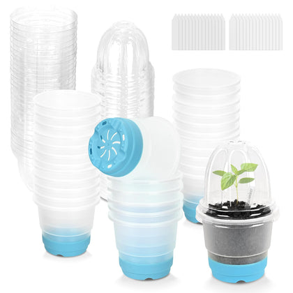 Sckee clear nursery pots with 4 inch size for moisture observation.