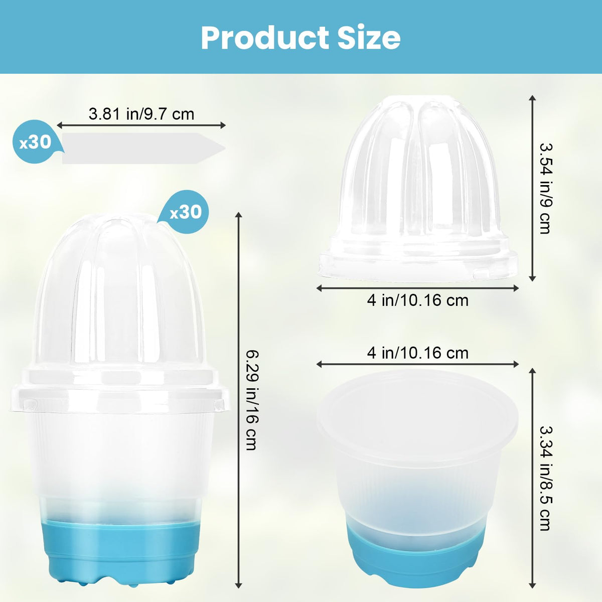 Sckee durable PET clear pots are lightweight and reusable.