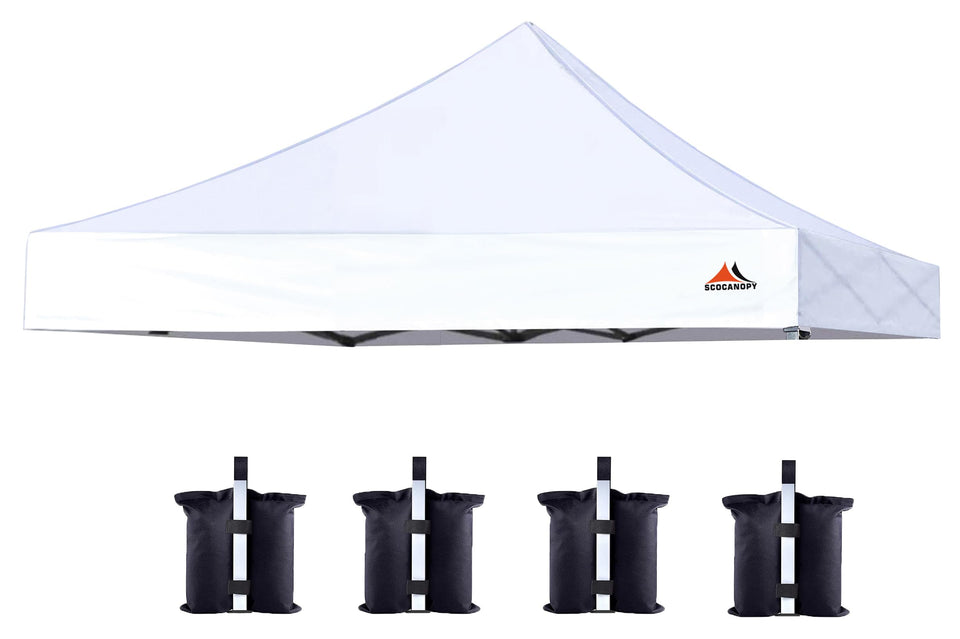 Scocanopy 10x10 replacement top front view, durable waterproof canopy cover.