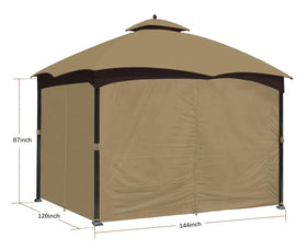 SCOCANOPY beige gazebo privacy panel with zipper for easy access.