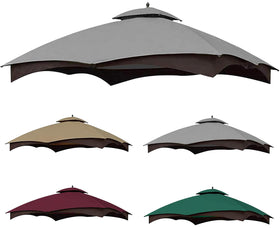 SCOCANOPY grey replacement top for Lowe's gazebo, front view with weather-ready shade.